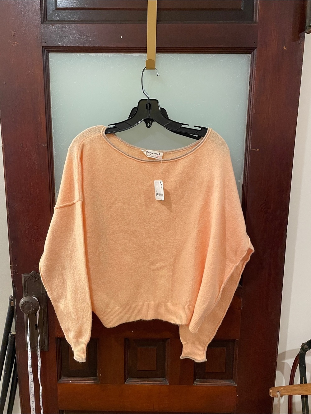 Free People Light Peach Boatneck Women's Sweater
